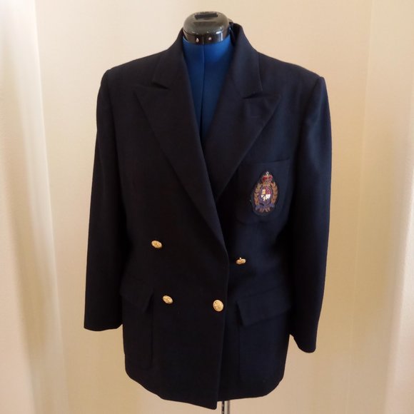 Ralph Lauren Jackets & Blazers - Vtg Preppy Navy Wool Double-Breasted Blazer EUC